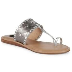 Steven by Steve Madden 'Mykonos' Women's 8M Sliver Leather Braided Thong Sandal